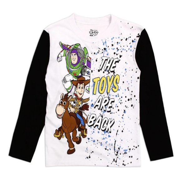 Disney Pixar Toy Story Boys Long Sleeve Top | Size 4-7 | Woody Buzz Graphic Tee - Picture 1 of 3